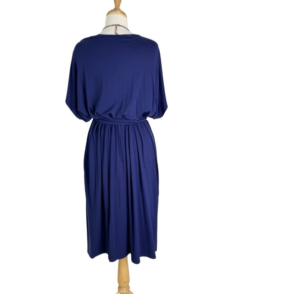 NWT Universal Standard Plus Knit Dress Popover Wrap Tie Front Navy Size L 3X - Picture 6 of 14